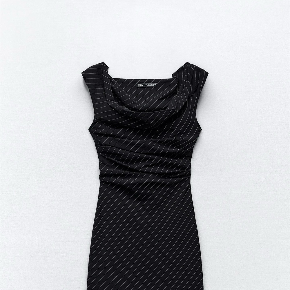 Zara Black and White Striped Mini Dress